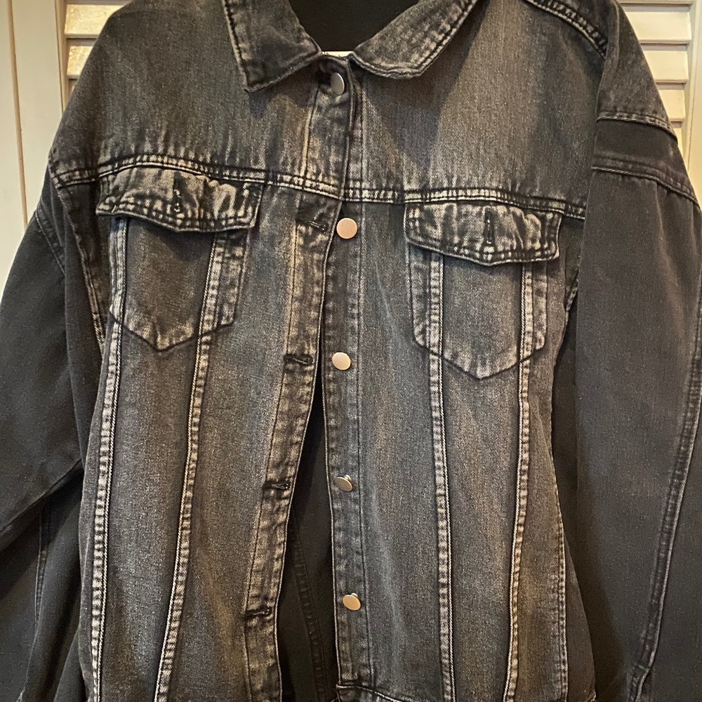 Unisex oversized Black Jean jacket